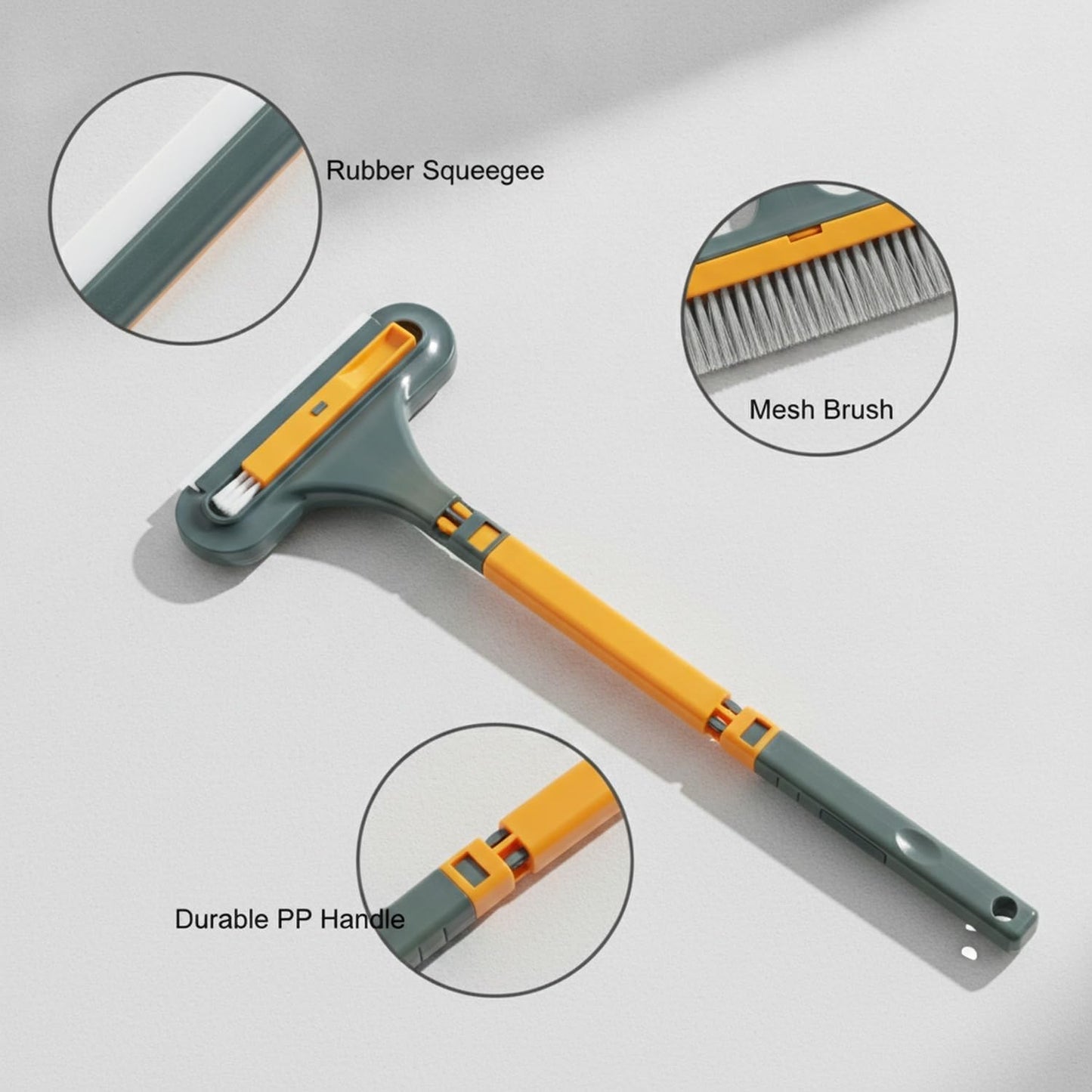 Sturdy PP Plastic Double-Sided Window Screen Brush, 13-Inch Squeegee Tool for Efficient In-Place Mesh Cleaning