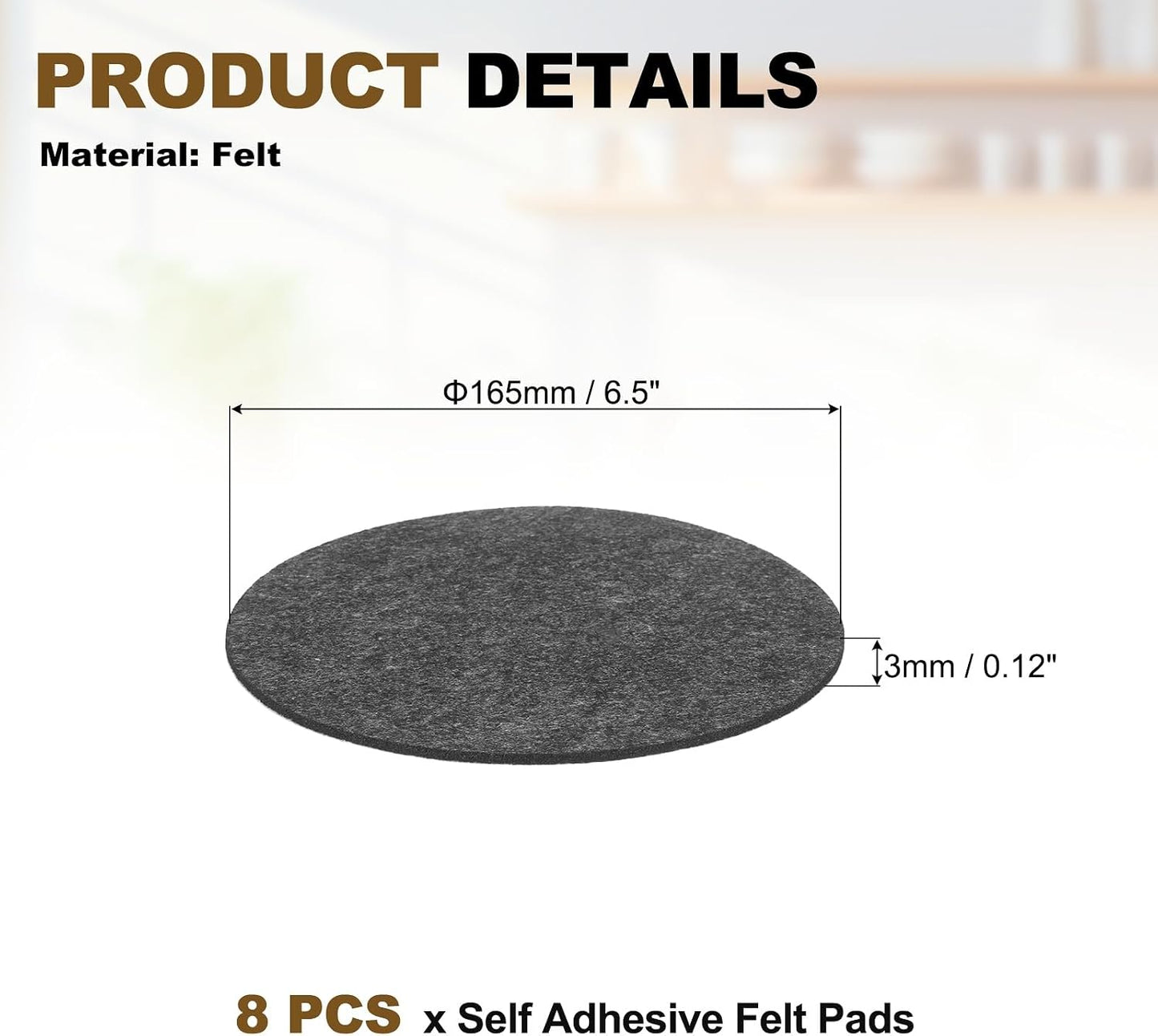 uxcell 32Pcs Non Slip Furniture Pads, 3" Round Self Adhesive Felt Bumpers Noise Reducing Furniture Feet Floor Protector for Chairs Tables Furniture Legs (White 0.2" Thick) - Colors B