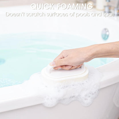 TidyMister Thickened Handheld Scrub Pad for Hot Tubs, Spas & Pools, Non-Scratch Replaceable Scouring Pads for Tile Cleaning, 2 Pack