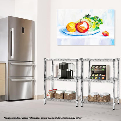 Shelving Inc. 12" d x 30" w Chrome Wire Shelving with 2 Tier Shelves, Weight Capacity 800lbs Per Shelf