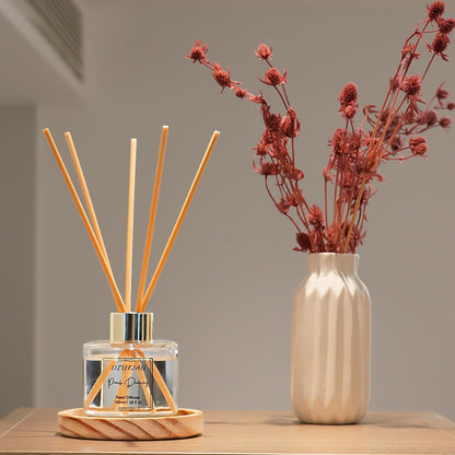 100ml Scent Diffuser with 6 Fiber Sticks, 3.5 oz Reed Diffuser Set Aromatherapy Fragrance Diffusers Air Fresheners for Home Bedroom Bathroom (Coconut)