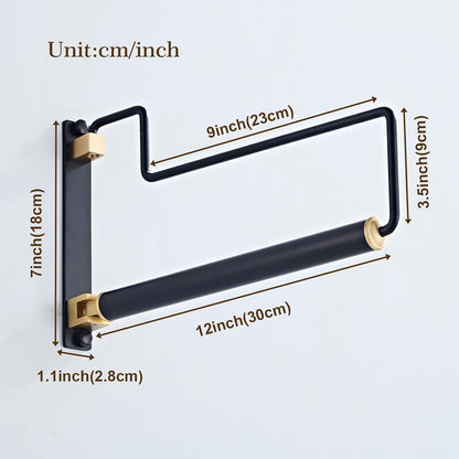 Folding Clothes Hanger Gold Brushed Drying Clothes Rack Wall-Mounted Space Saver for Laundry Room Closet, Brass, 12 Inch