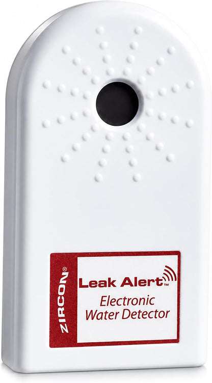 Zircon Leak Alert Water Leak Detector & Flood Sensor Alarm/Water Leak Sensor with Dual Leak Alarms 90Db Audio/Battery Powered (2 Pack) Batteries Not Included (72311) White
