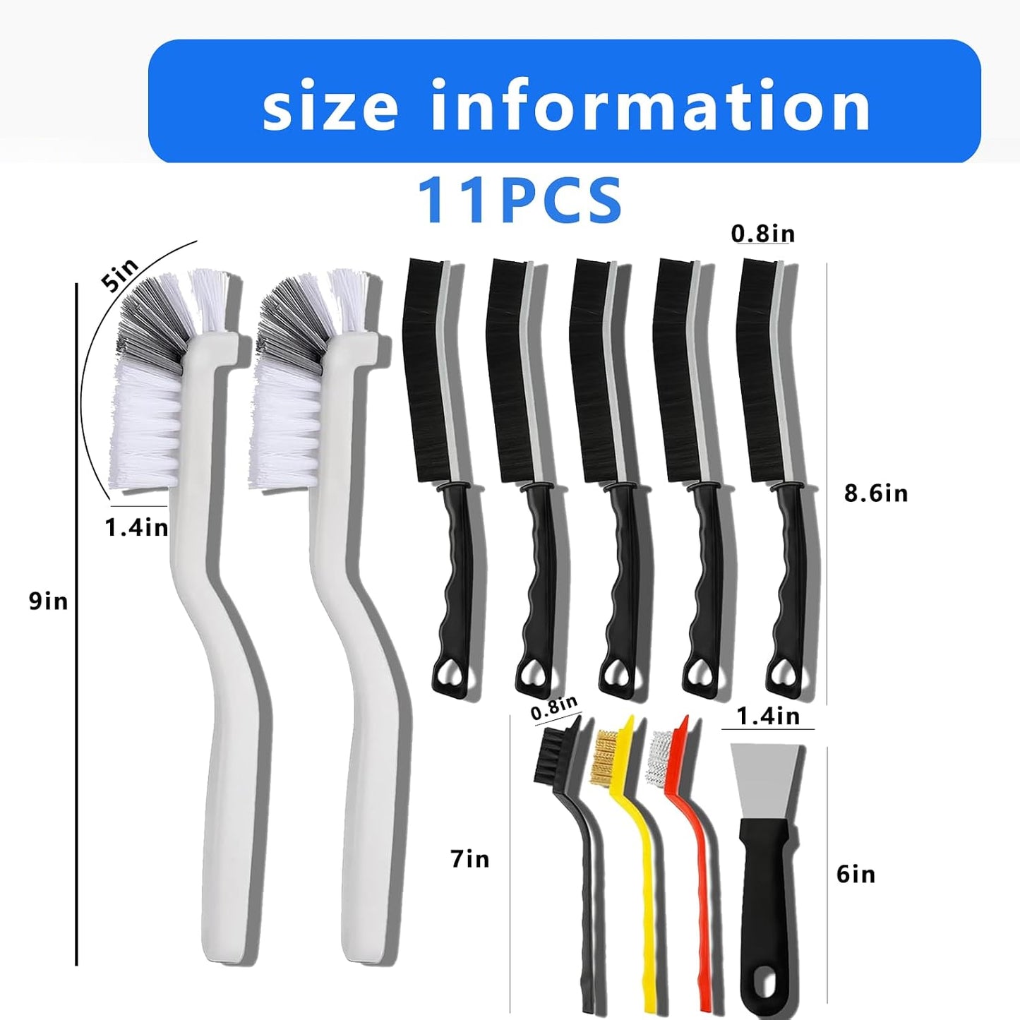 6 Pack Cleaning Brush Set for Kitchen and Bathroom Gap Crevice Stove Sink Window Track Household Cleaning Tools