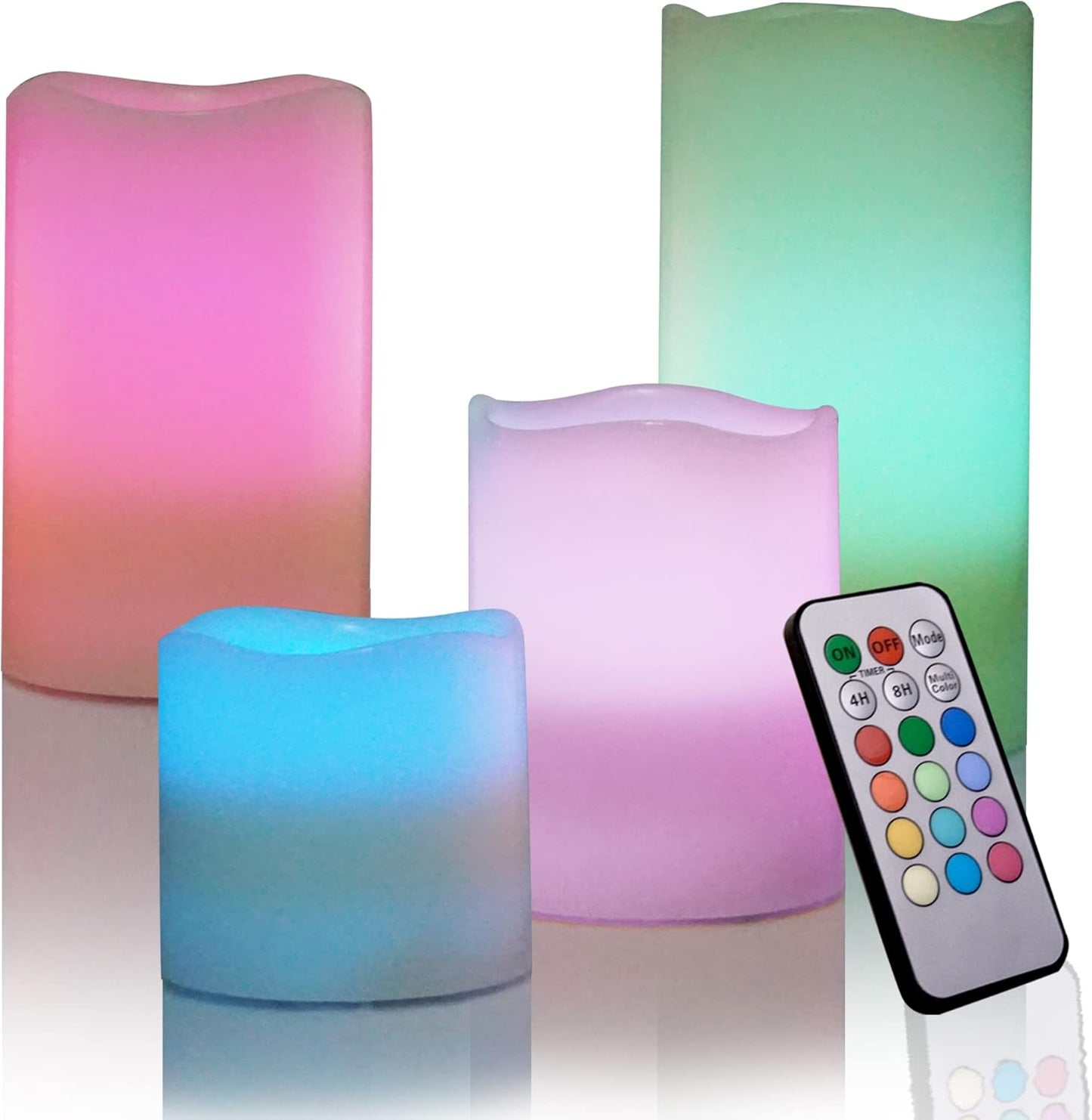Battery Operated Flameless Candles with Remote Timer Real Wax Realistic Bright Flicker Flickering Electric Electronic LED Pillar Lights Home Wedding Party Decorations Set of 3 Rustic Texture Gray Grey