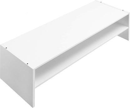 Whitmor Wood Stackable 2-Shelf Shoe Rack, White, 24 inches