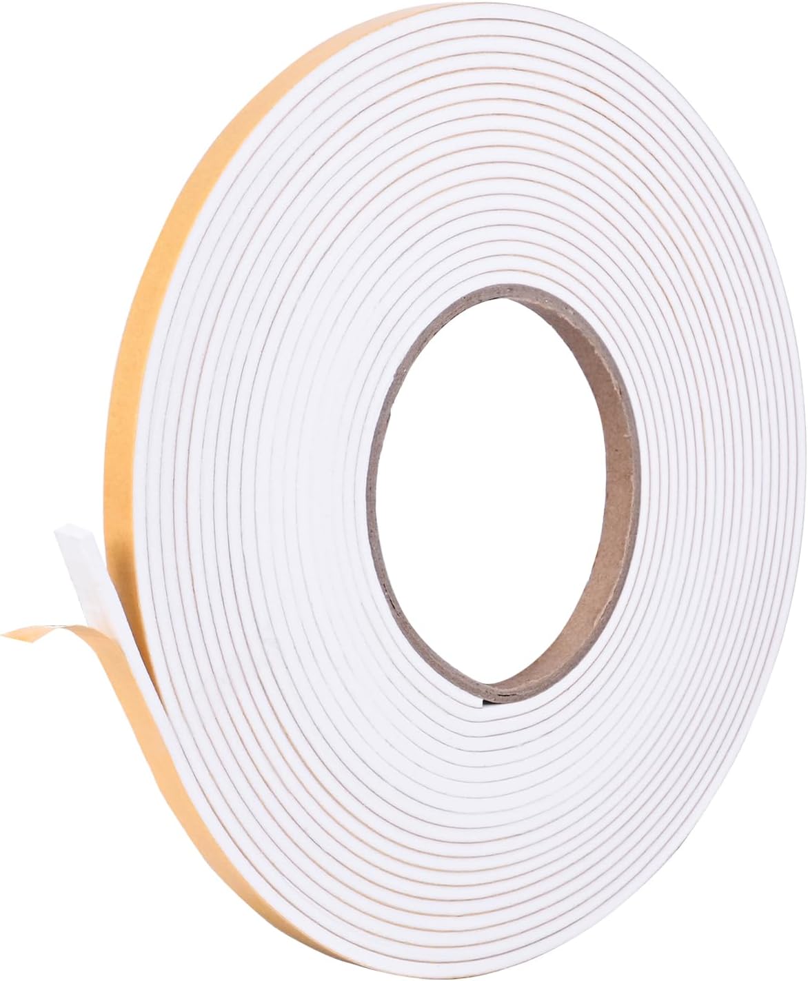 Self Adhesive Foam Tape Weatherstrip 1/2in x 1/4in x 42Ft High Density Foam Insulation Strips Foam Seal Weather Stripping with Strong Adhesive for Door and Window Sound Isolation Soundproofing, White