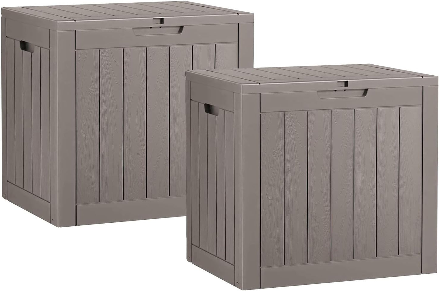 Fancyango 75 Gallon Outdoor Deck Box Waterproof, Large Storage Box for Patio, Resin Storage Bench Lockable for Garden Tools, Package Delivery, Black