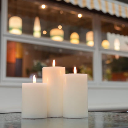 ANGELLOONG Flickering Flameless Candles, Realistic Battery Operated Candles with Remote and Timer, Set of 3 LED Candles for Room Fall Home Wedding Decor Centerpieces Table Party Valentines Decorations