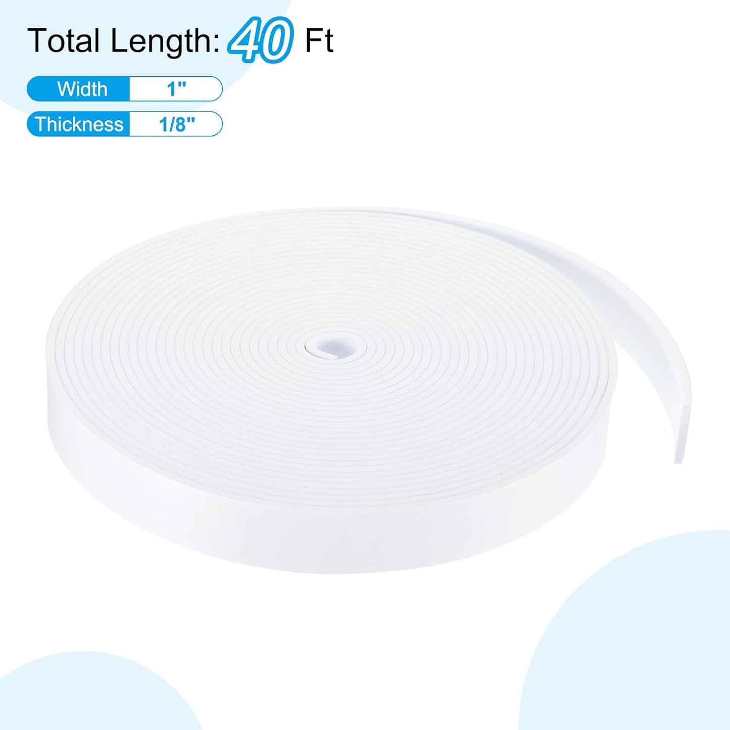 PATIKIL Weather Stripping Door Seal Strip, 3/8 Inch x 1/4 Inch x 32 Ft Self Adhesive Soundproof High Density Foam Tape Insulation for Door Window Air Conditioning, White - Colors A