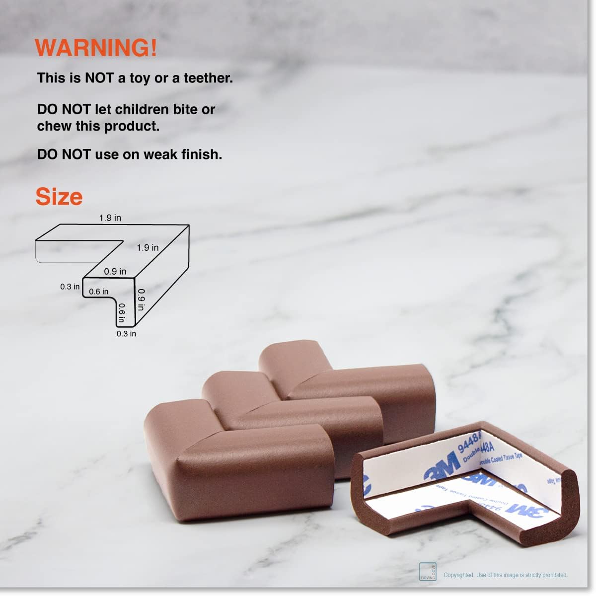 Roving Cove Slimfit Corner Edge Protector for Baby Proofing (Small 15ft Edge 4 Corners), Furniture Safety Bumper Guard, Soft NBR Rubber Foam, 3M Adhesive, Oyster White (Off White)