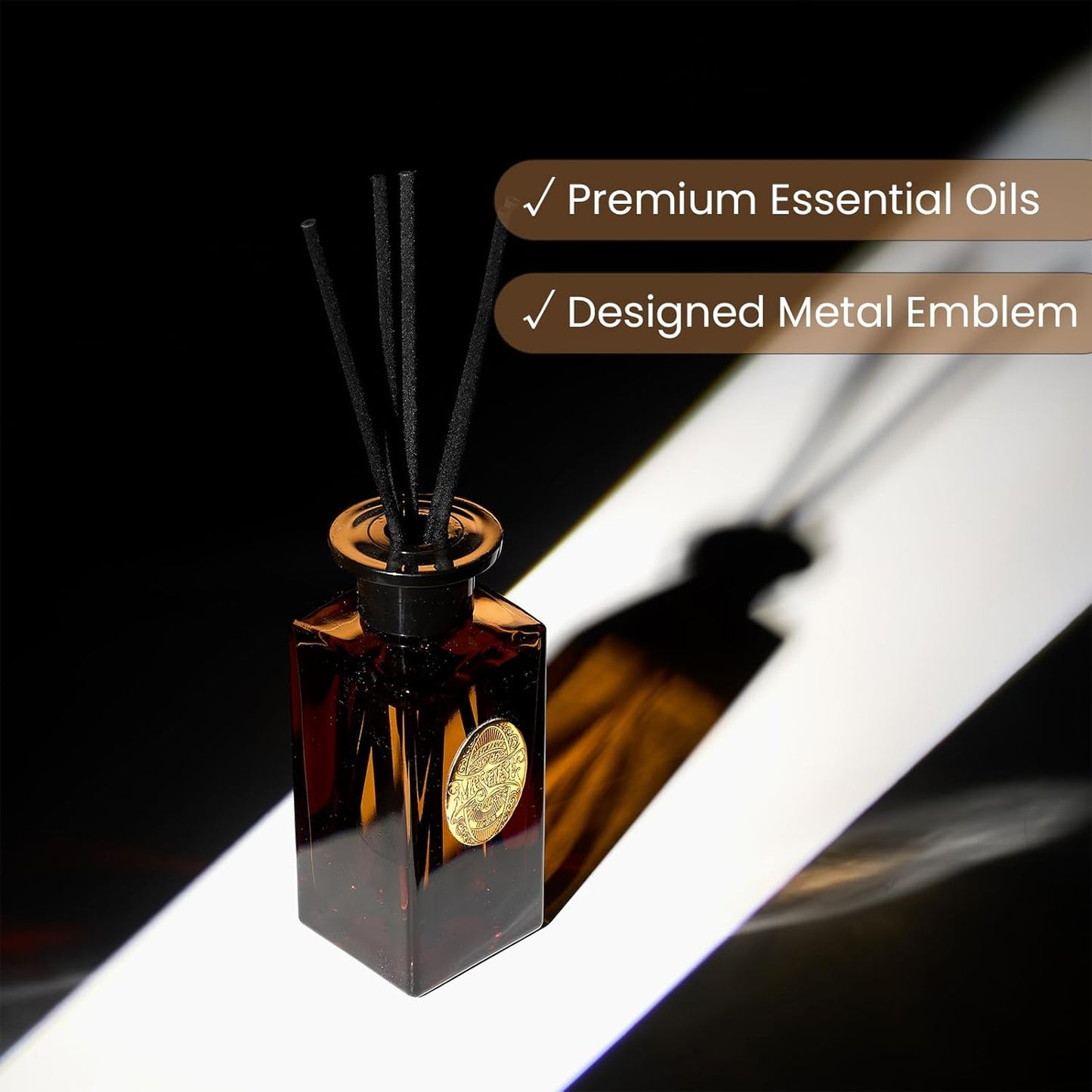 M&SENSE 6.3 oz Large Reed Diffuser Set | Lime+Basil Scent Oil Diffuser with Sticks | Hotel Collection Non-Toxic Home Fragrance |for Bedroom Bathroom Living Room - Colors B