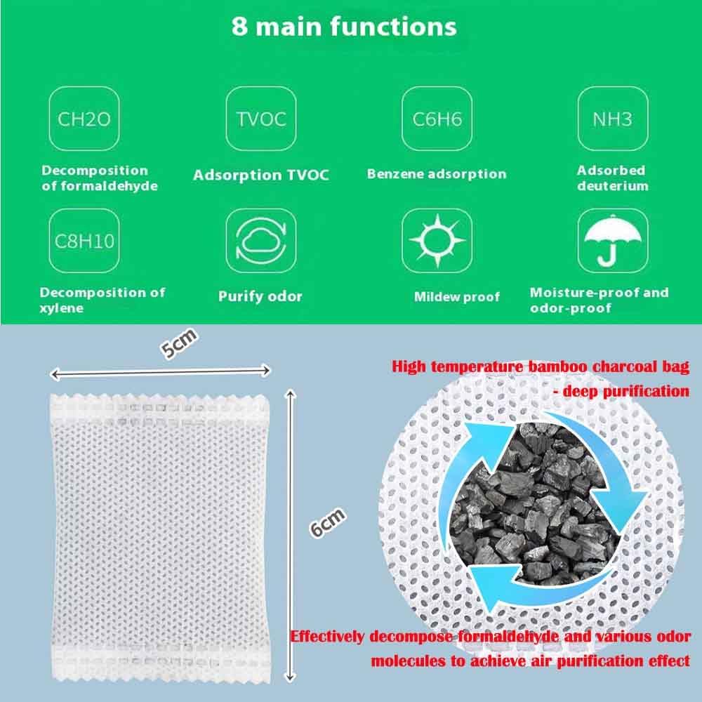 50Pack Natural Activated Charcoal Odor Absorber Air Purifying Bag for Home or Shoe Odor Eliminator; Car Air Freshener;Drawer Deodorizers; 5g/Pack Natural Air Freshener for Home,Car,Closet,Pets