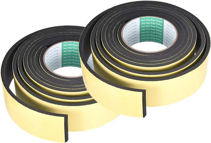 uxcell Sealing Foam Tape 5mm Wide 3mm Thick 4m/13ft Long, Self Adhesive Weather Strip for Window Door Insulation, Pack of 2