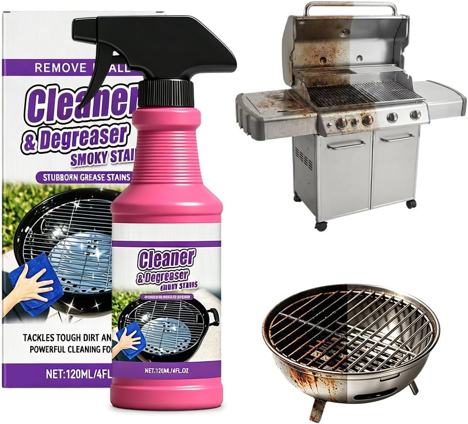 Fast Acting Heavy Duty Grill Degreaser Spray, 2026 New BBQ Oven Cleaner, Multi-Surface Grease Remover for Grates, Cookware, Baking Sheets, Powerful Kitchen Cleaner