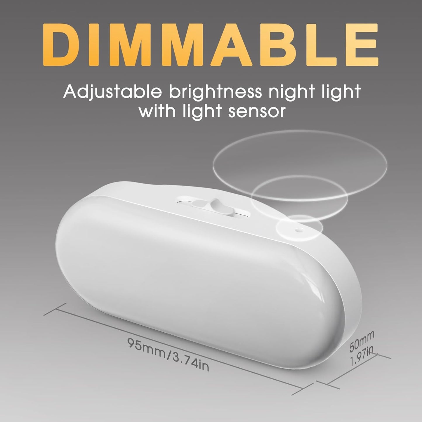 Briignite Night Lights Plug into Wall [2 Pack], White Night Light Dusk to Dawn Sensor Nightlight, Brightness Adjustable 3000K Soft White, Plug in Night Light for Bedroom, Hallway, Stairs, Kitchen