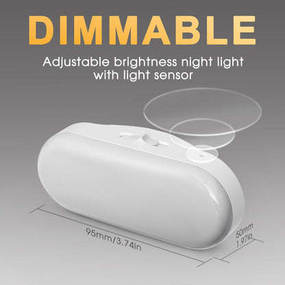 Briignite Night Lights Plug into Wall [2 Pack], White Night Light Dusk to Dawn Sensor Nightlight, Brightness Adjustable 3000K Soft White, Plug in Night Light for Bedroom, Hallway, Stairs, Kitchen