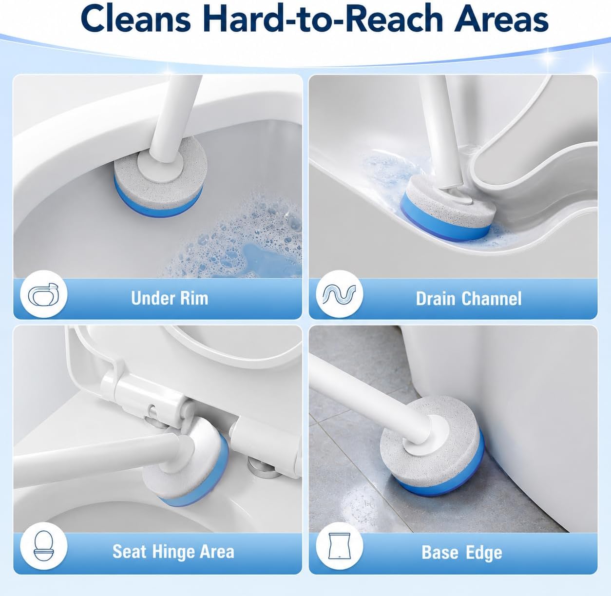 Disposable Toilet Cleaning Brush Kit with 18 Refill Heads, One-Press Release, Built-in Cleaning Solution, Wall-Mounted Storage, Ideal for Bathroom, Home, Rental and Airbnb