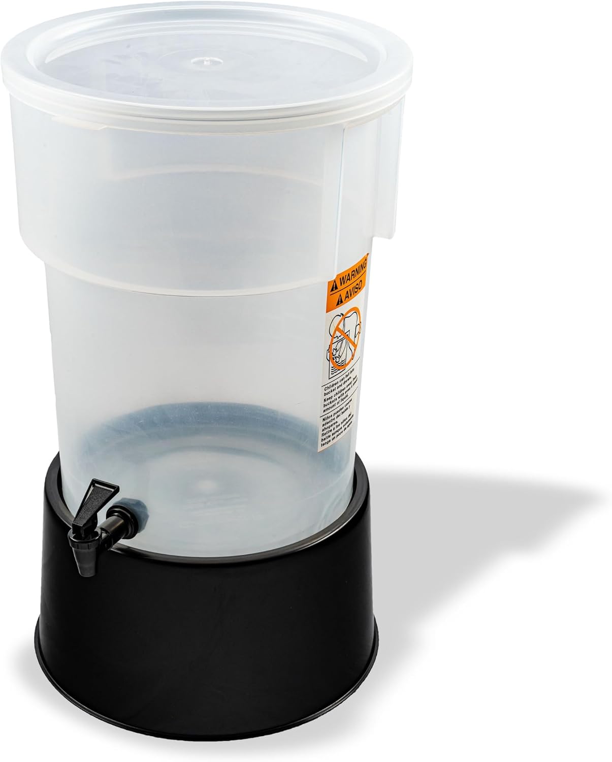 Carlisle FoodService Products Round Beverage Dispenser, Durable Drink Dispenser with Spigot and Sturdy Base for Catering, Events, and Parties, Plastic, 5 Gallons, Black