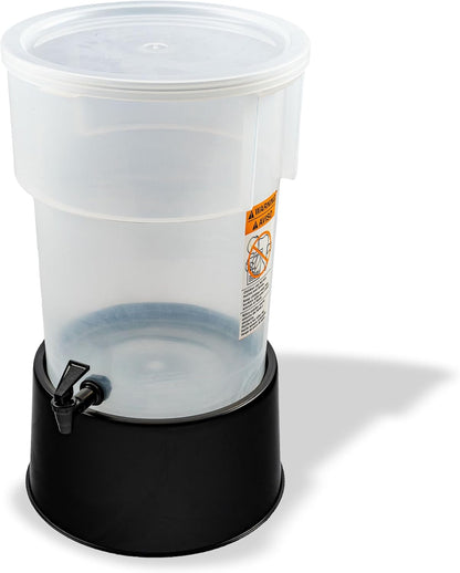 Carlisle FoodService Products Round Beverage Dispenser, Durable Drink Dispenser with Spigot and Sturdy Base for Catering, Events, and Parties, Plastic, 5 Gallons, Black