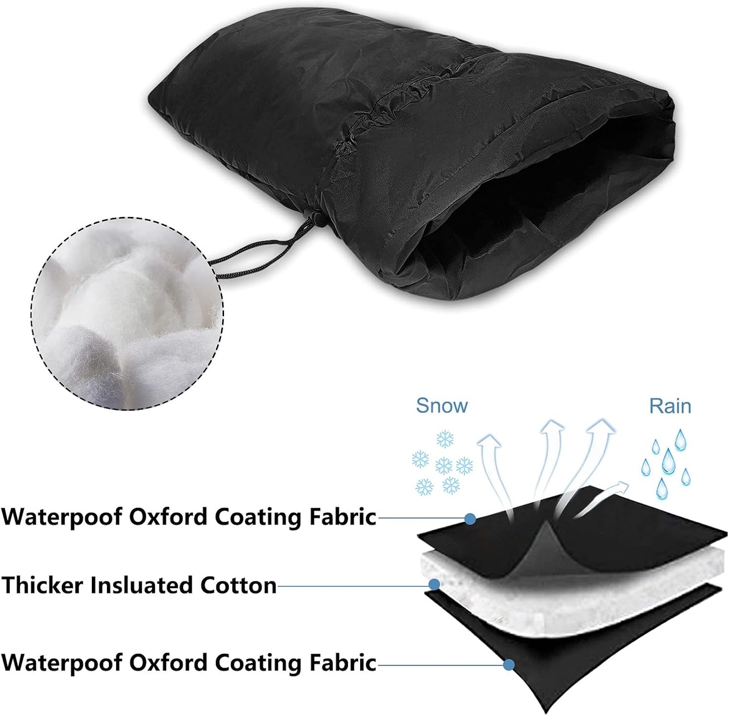Outdoor Faucet Cover Socks for Winter Freeze Protection, Homsky 28" L x 15" W Large Faucet Covers for Outside, Reusable Outdoor Yard Spigot Cover, Antifreeze Long Water Insulated Faucet Cover Socks