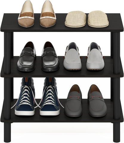 Furinno FANO Shoe Rack, 24-Inch Width 2-Tier Shoe Organizer, Stackable Shoes Storage, 11.7 x 24.2 x 11.7, for Closet Entryway, Office, Garage, Amber Pine