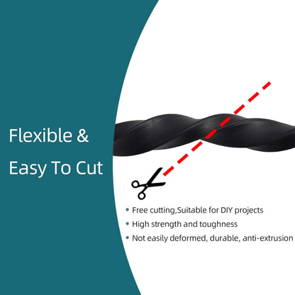 Solid Rectangle Rubber Seal with High Tack Self-Adhesive Tape, EPDM Foam Rubber Weather Stripping for Boat, Auto, RV, Marine, Garage Doors/Window Seal, Black(26Feet)