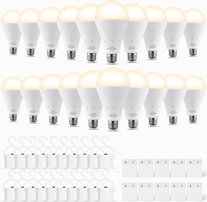 DEBAOBULB 4 Pack Rechargeable Emergency Light Bulbs, Battery Powered LED Light Bulb 6000K Daylight E26 120 Volt 9W 60W Equivalent with 1200mAh for Home Power Outage Camping Hurricane