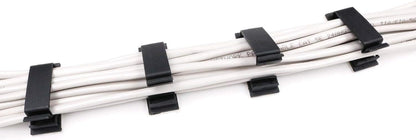 Cable Clips 3M Adhesive, Multipurpose Wire Clamps for Cable Management and Cable Runs - 50 Pack Black Bundled with 10 Reusable Cable Ties