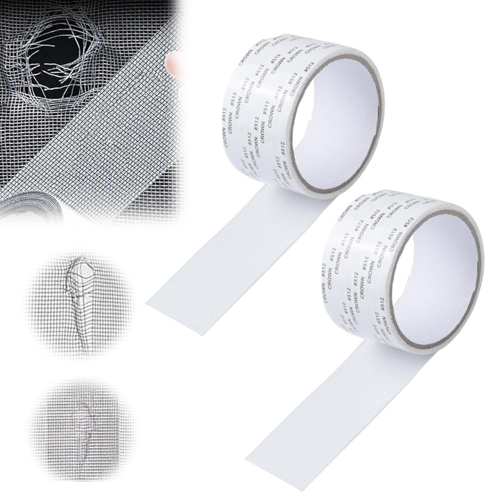 Moonboat Strong Adhesive Screen Repair Tape, 2024 Upgraded 2" x 80" Screen Repair Kit, Creative Screen Repair Tapes, Household Self-Adhesive Screen Window Repair Patch for Windows(Grey,1pcs)