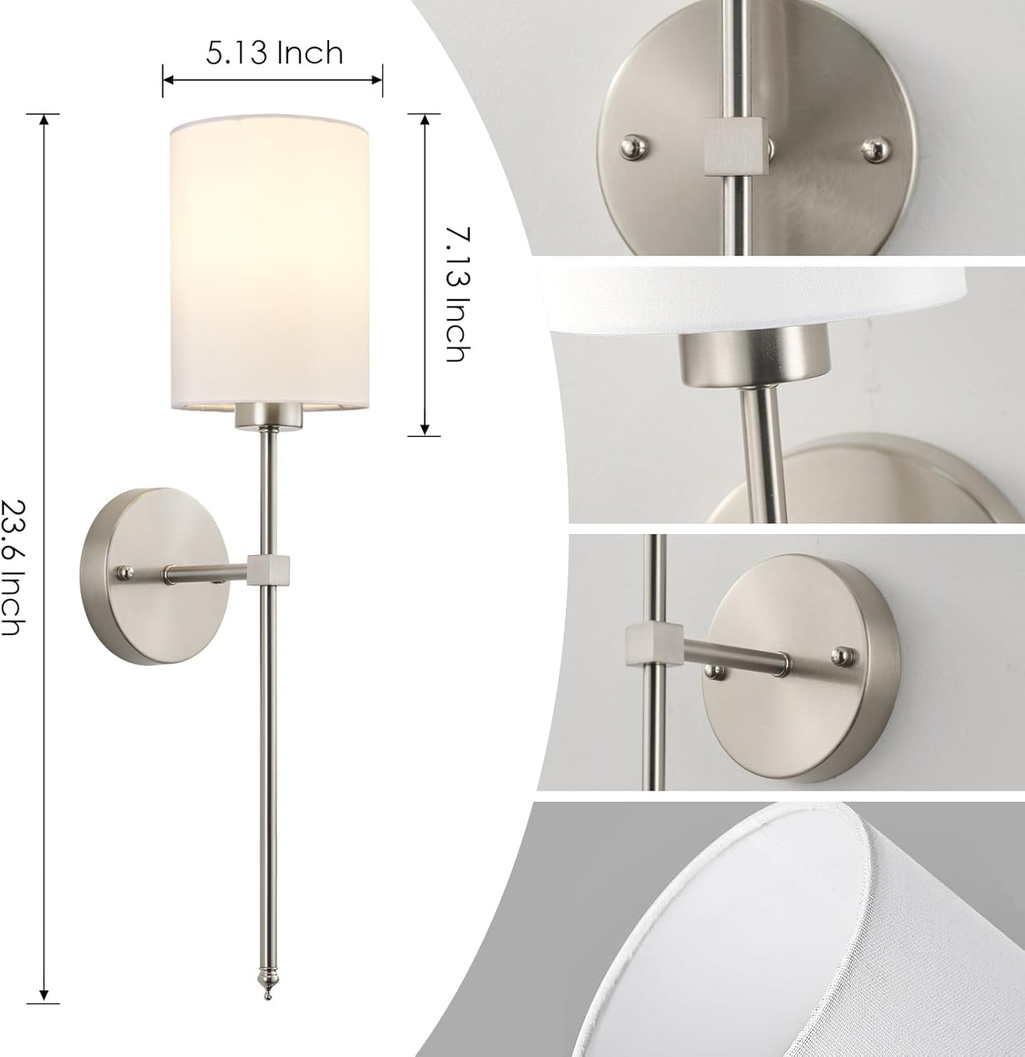 Battery Operated Wall Sconces Set of Two,Wireless Rechargeable Wall Light With Remote Control, Dimmable, Amber Light/Warm White/Natural White/Daylight/RGB, Timer,for Living Room,Bedroom,Entryway,Gold