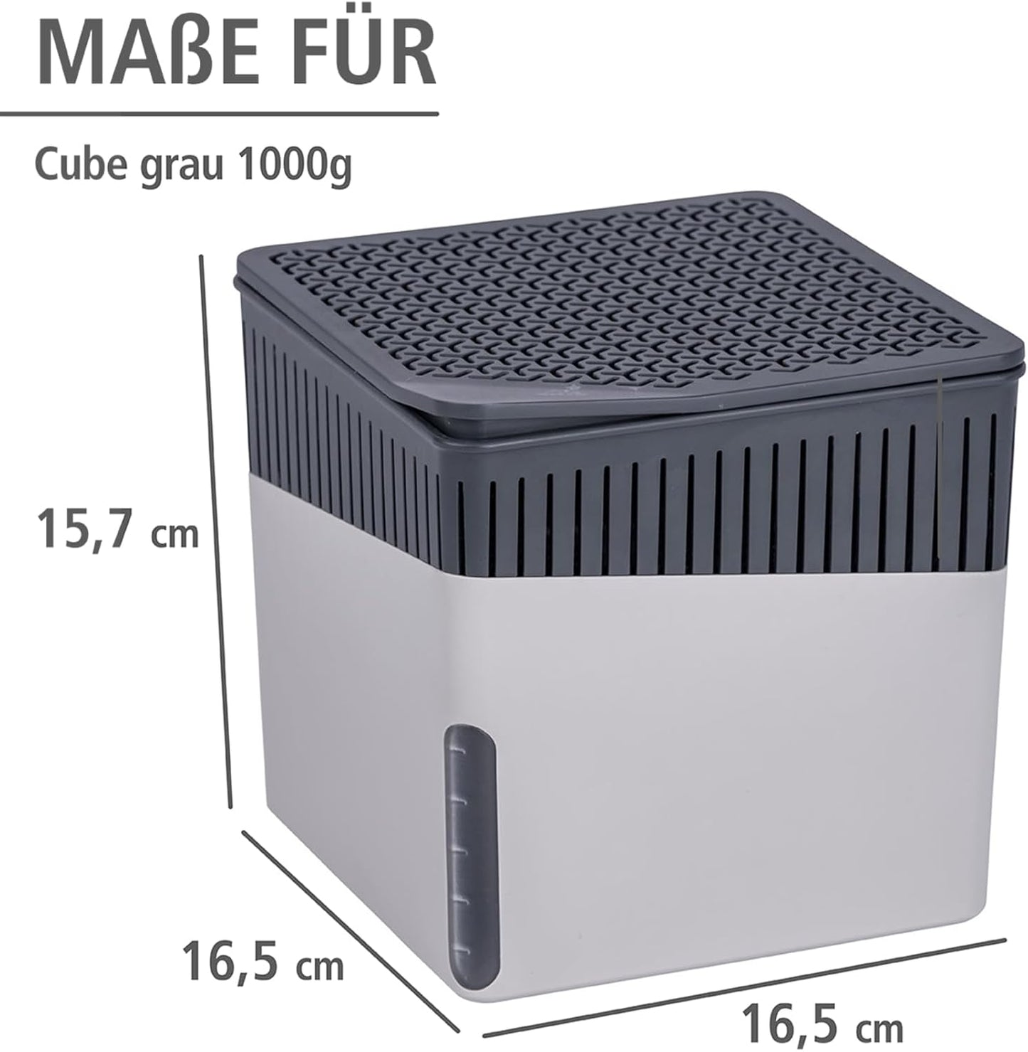 WENKO Portable Dehumidifier Cube Design, Compact and Rechargeable Dehumidifier for Bathroom, Closet, Bedroom, Garage, Covers up to 2800 Cubic Feet, 2.2lbs, Beige, 6.18 x 6.5 x 6.5