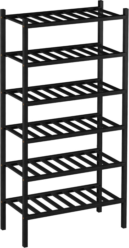 ROMGUAR CRAFT 3 Tier Bamboo Shoe Rack for Closet Free Standing Wood Shoe Shelf Storage Organizer for Entryway Small Space Stackable 27"x11"x20" (Natural)