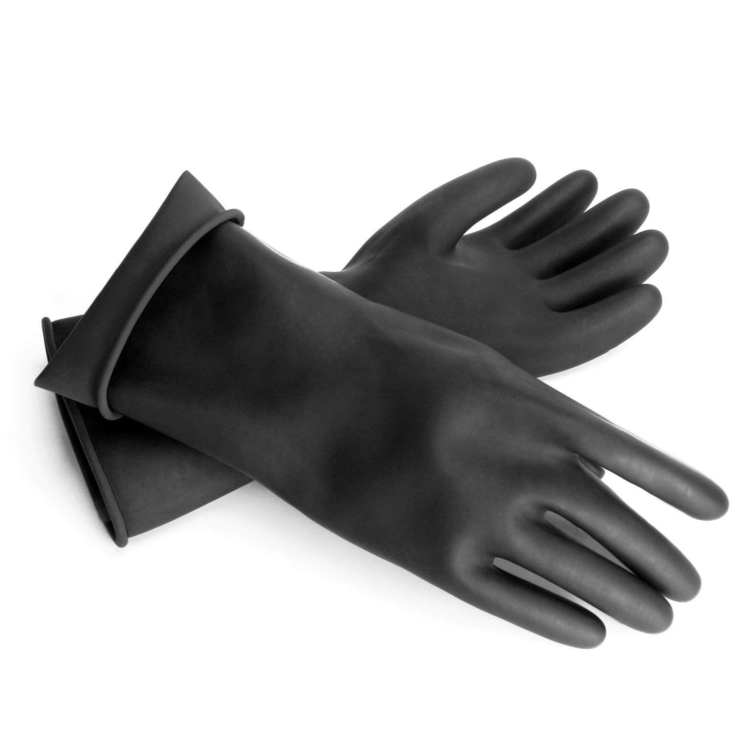 Black Rubber Gloves Extra Large, 22" Long Chemical Resistant Gloves, Waterproof Reusable Dishwashing Household Cleaning Safety Work Heavy Duty Industrial Rubber Glove, 1 Pair XXL