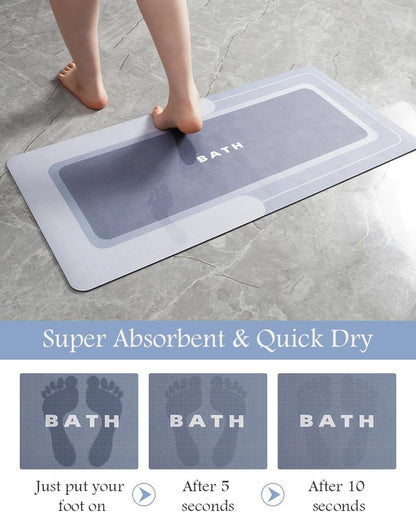 MontVoo-Bath Mat-Bathroom Mat Rug Non Slip Super Absorbent Stain Resistant Quick Dry Thin Bath Rug-Bath Mats for Bathroom Floor Bathtub Vanity-Bathmat Bath Rug Easy Care-17"x27" Grey
