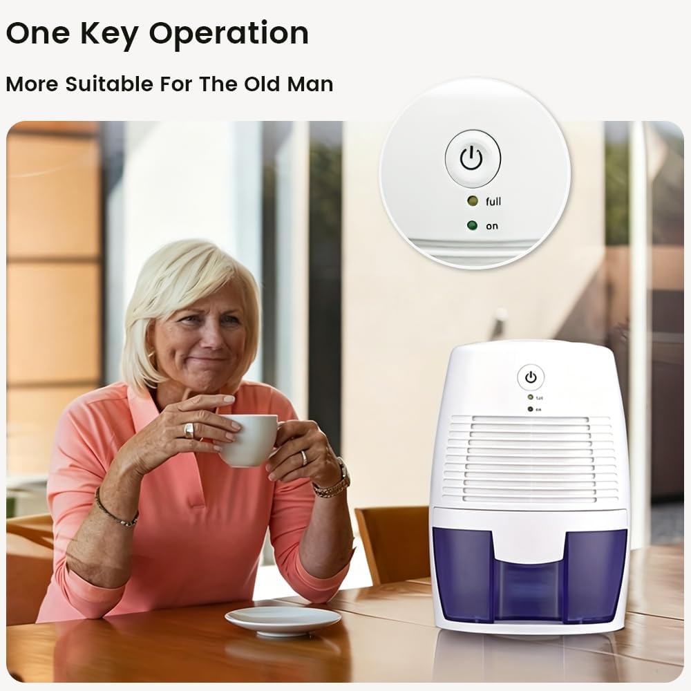 Small Dehumidifier for Home, 17oz Compact Water Tank, Mini Dehumidifier with Auto Shut off for Bathroom Basement Closet Garage RV