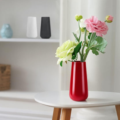 White Ceramic Vase, GUKJOB Small Cute Flower Vase for Pampas Grass, Home, Living Room, Dining Table, Farmhouse, Office Decor, Bedroom, Table, and Kitchen Shelf (White- 2PCS)