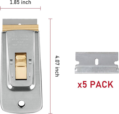 CANOPUS Razor Blade Scraper Tool, Razor Blade Holder, Window Scraper with Razor Blades, Scraper for Glass, Oven, and Cooktop, Sticker Remover Tool, Windshield Scraper