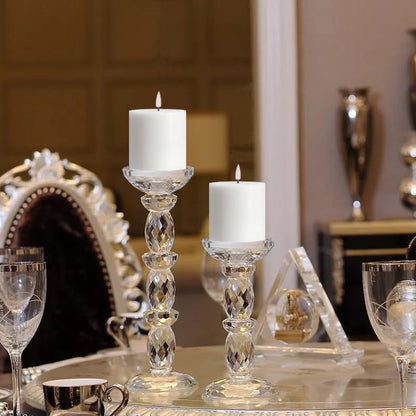volnyus Flameless Candles Set of 3 (3x3 inch) Flickering LED Real Wax Candles Battery Operated with Remote Control Timers for Fireplace Bedroom Livingroom Party Dimmable Ivory Pillars Flat top