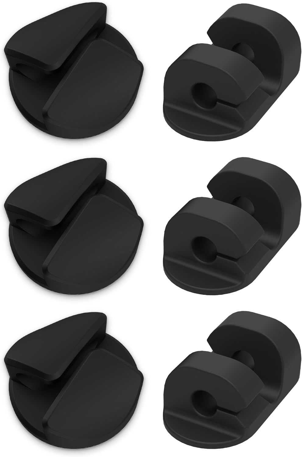 Scosche CMAR-6PKRP Cable Management Kit, 6-Pack of Black Adhesive Cable Clips for Phone Charging Cables, Charger Cords, Wire Organizer and Cord Holders for Desk, Nightstand, Car, Home, Computer
