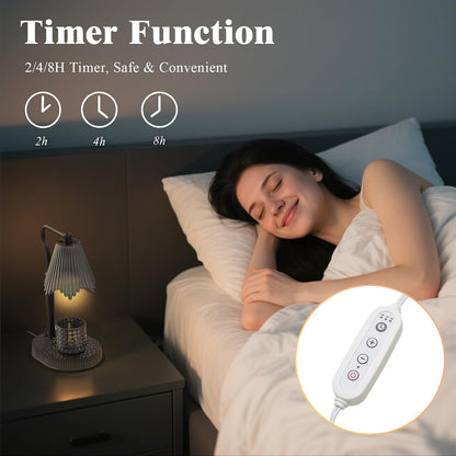 Candle Warmer Lamp with Timer & Dimmable 4-Level Brightness - Adjustable Height,for New Home Bedroom, Gifts for Women(Blue)