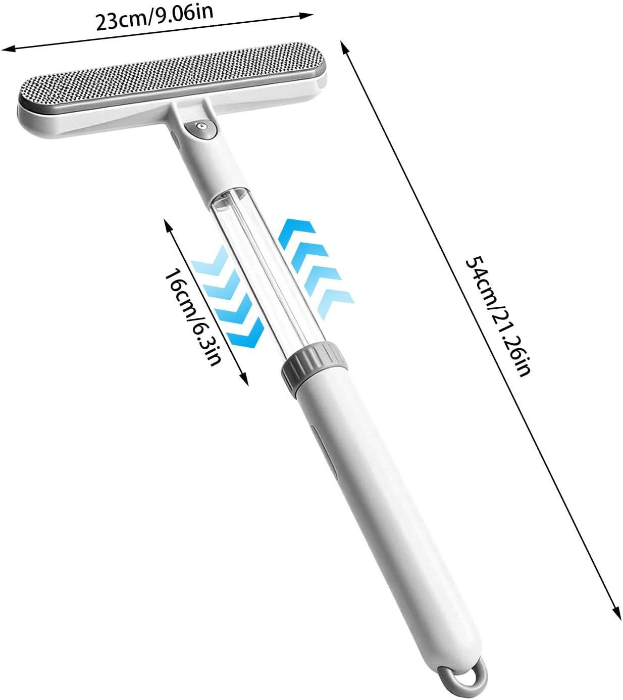 3-in-1 Telescopic Window Screen Cleaning Brush - Double-Sided Screen Cleaner Tool with Built-in Crevice Brush, Extendable Squeegee for Home Office Car Screens Window (1, Grey)