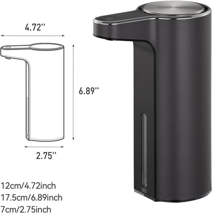 EKO Aroma 9 fl oz Automatic Liquid Soap Dispenser, Rechargeable & Water-Resistant Soap Dispenser for Kitchen and Bathroom with Adjustable Volume Control (Matte Black Steel)