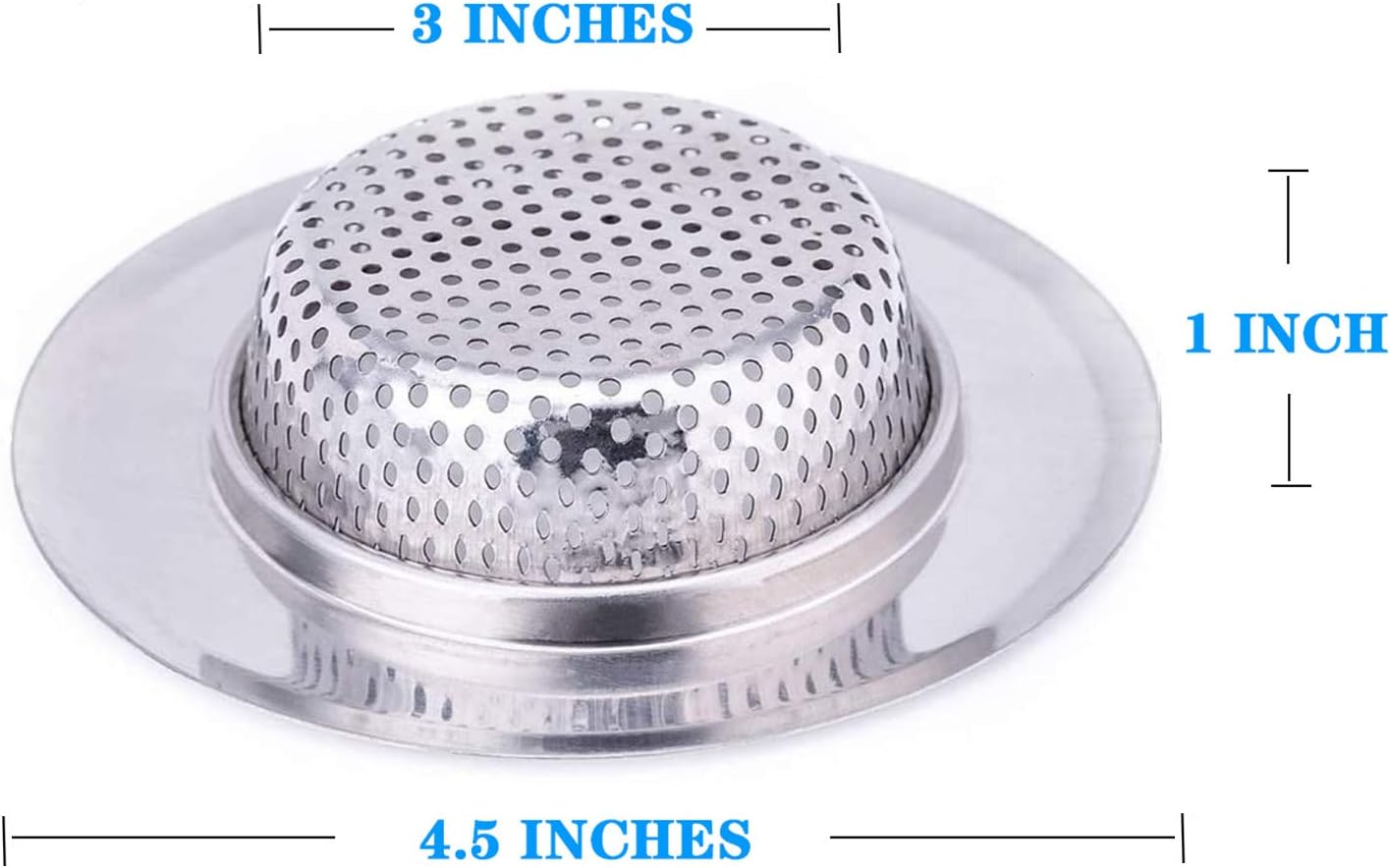 2 Pack 4.5 Inch Stainless Steel Sink Strainer Basket - 304 Stainless Steel Kitchen Sink Drain Filter, Universal Sink Mesh Basket, Hair Catcher, Food Waste Strainer, for Most Sinks