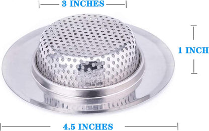 2 Pack 4.5 Inch Stainless Steel Sink Strainer Basket - 304 Stainless Steel Kitchen Sink Drain Filter, Universal Sink Mesh Basket, Hair Catcher, Food Waste Strainer, for Most Sinks