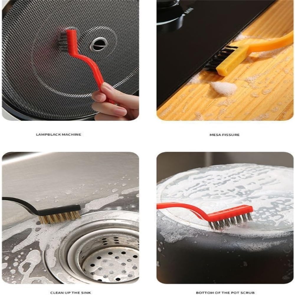 Cleaning Brush Home Kitchen Clean Wire Brush for Gas Stove Smoke Machine, Gap Cleaning Brush, Hard Bristle Crevice Cleaner Brush, Crevice Cleaning Tool, Wire Clean Brush Set,