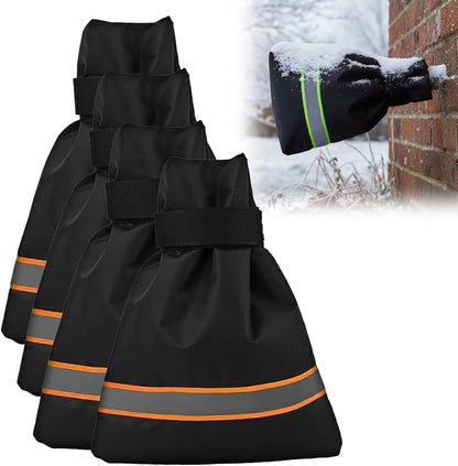 Outdoor Faucet Covers for Winter Freeze Protection, 9.8" x 6.3" Reusable Waterproof Insulated Spigot Covers, Easy-to-Use Hose Bib Socks for Outdoor Faucets, Pipes & Spigots (Green, 2 PCS)
