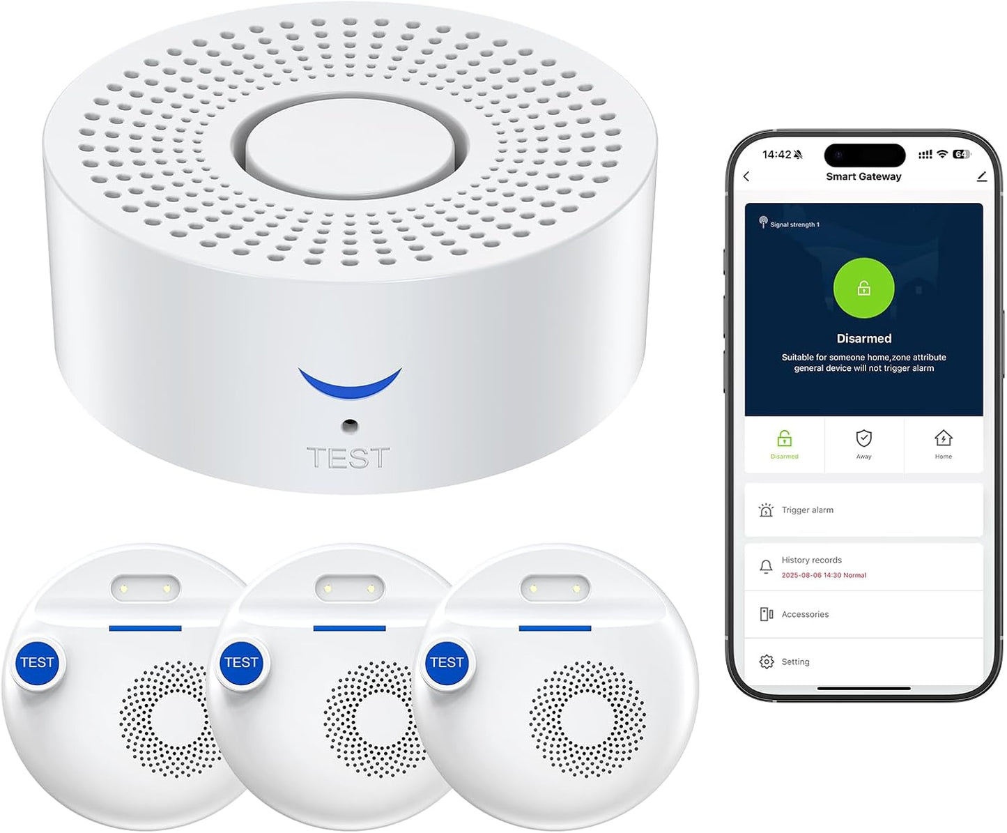 Nuleto WiFi Water Leak Detector 1s,Water Detectors & Alarms,Water Leak Sensor with SMS,Phone Call,APP Push,492ft for Home,Basement,Kitchen,5 Pack,2.4G WiFi Only
