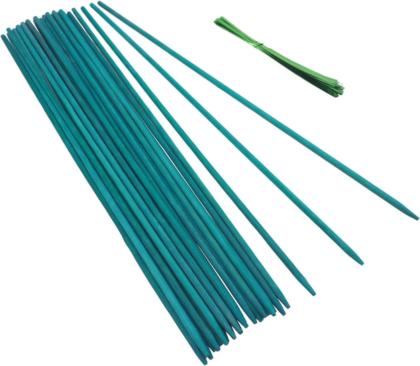 50 Pcs Plant Sticks Green Plant Stakes, Plant Support Garden Stakes for Indoor and Outdoor Plants, GAGINANG Sturdy Garden Wood Bamboo Sticks, Floral Plant Stakes for Garden Potted Plants（18 Inches）