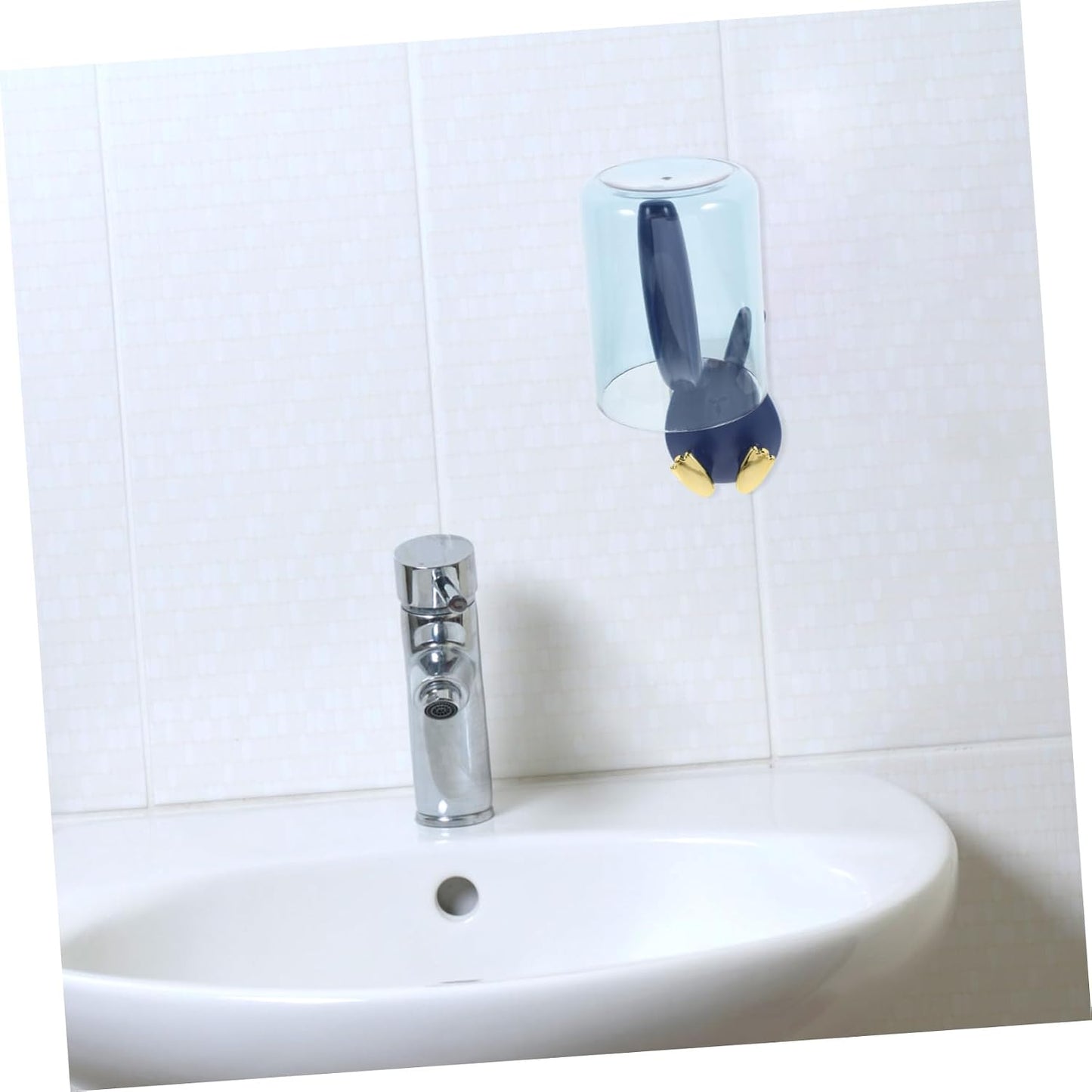 Zerodeko Wall-Mounted Toothbrush Holder with Cup and Cover Easy Installation Bathroom Organizer for Toothbrushes and Cups Space-Saving Design for Home and Dorm Use